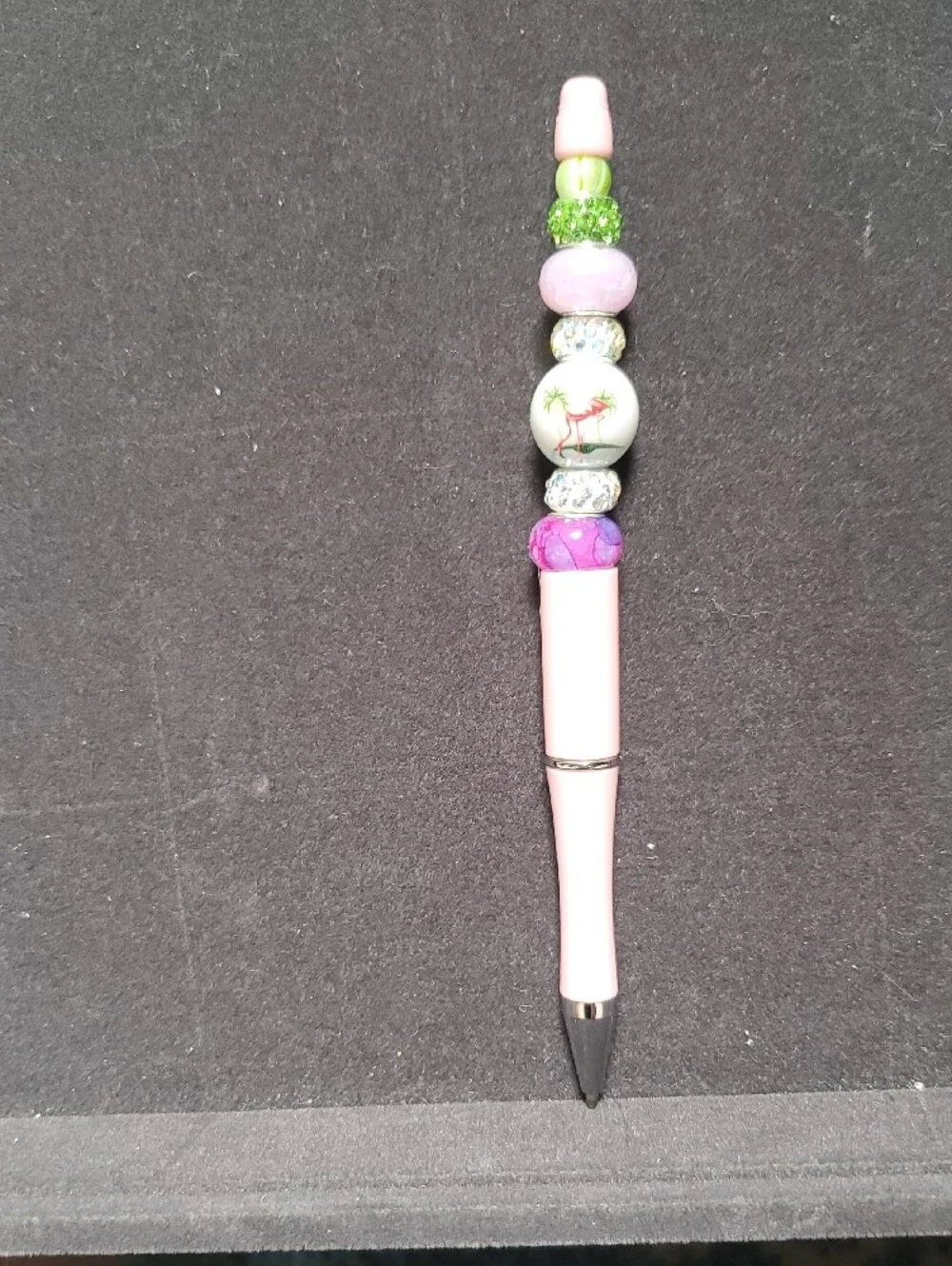 Beaded Decorative Ballpoint Pen - Red and Pink  REASONABLE OFFER ACCEPTED
